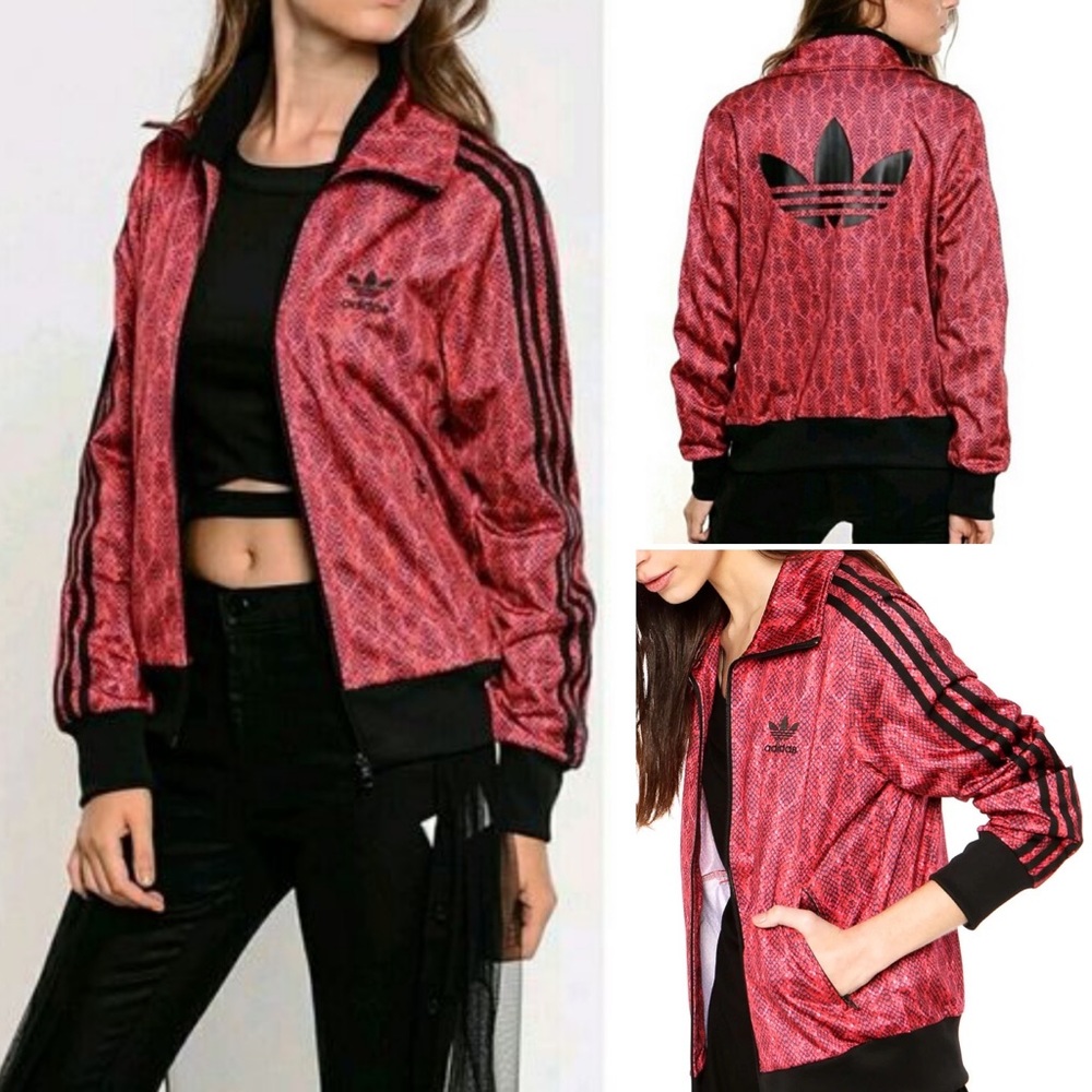 Adidas Originals Firebird Track Jacket in Red Snake Print Women's Size XS